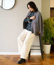 PZQAD39190 GEORGES RECH(ジョルジュ・レッシュ)  [日本製]ウーリッチ両面起毛ストレートパンツ グレー系(千鳥柄)