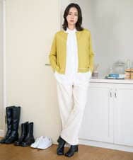 PZQAD39190 GEORGES RECH(ジョルジュ・レッシュ)  [日本製]ウーリッチ両面起毛ストレートパンツ グレー系(千鳥柄)