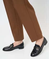 PZQAE59190 GEORGES RECH(ジョルジュ・レッシュ)  [日本製]カットジョーゼットストレッチテーパードパンツ オレンジブラウン