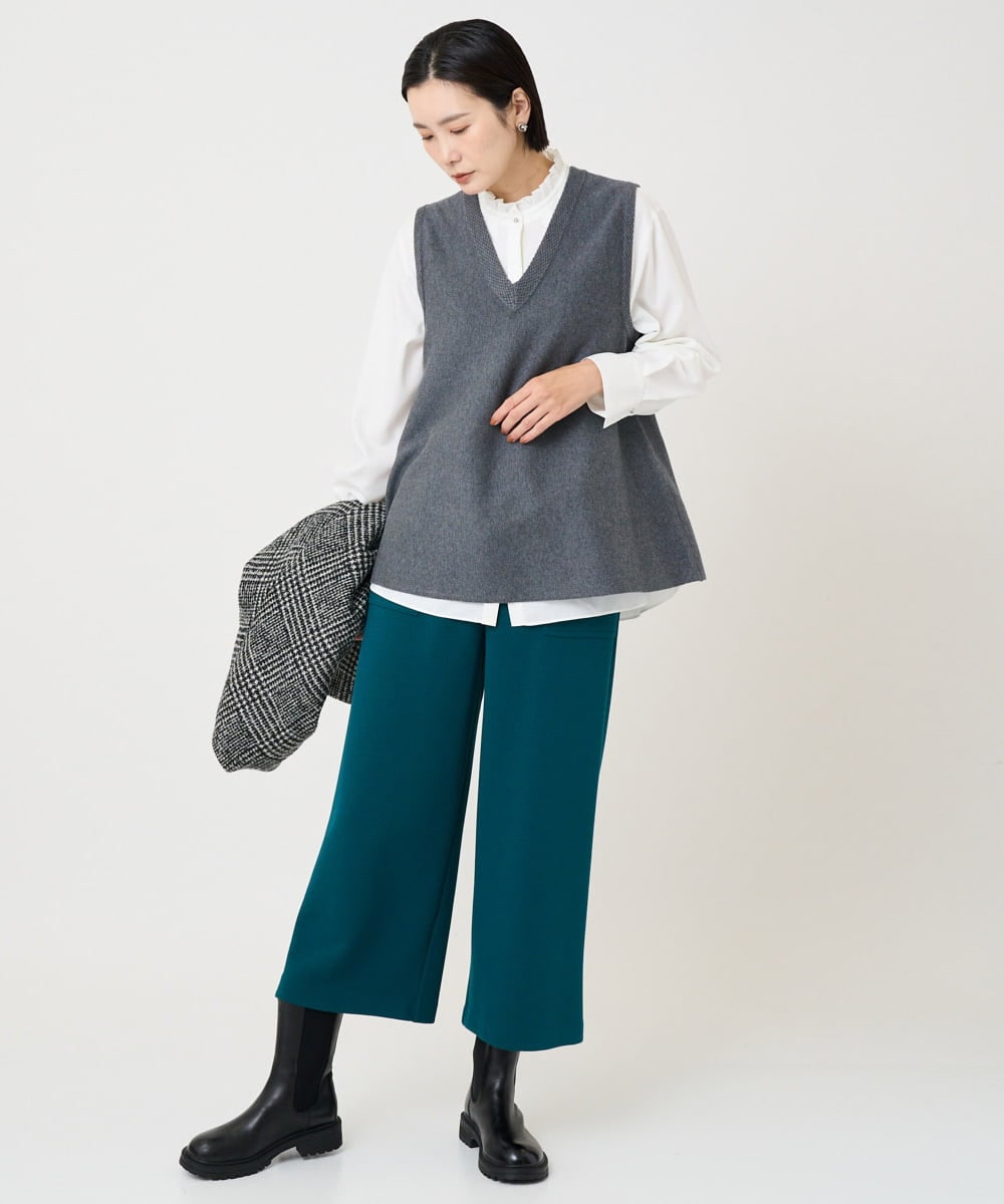 PZQAF30230 GEORGES RECH(ジョルジュ・レッシュ) [日本製/セットアップ対応]ジャージーガウチョパンツ ダークグレー