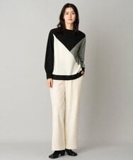 PZQAG52190 GEORGES RECH(ジョルジュ・レッシュ)  [日本製]両面起毛ストレートワイドパンツ ベージュ