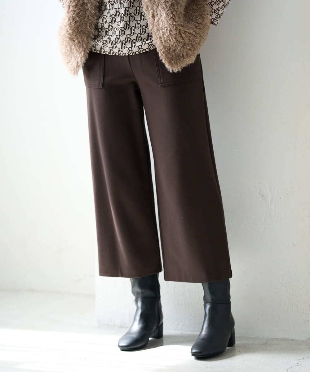 PZQAI73210 GEORGES RECH(ジョルジュ・レッシュ)  [日本製]デュアルウォームガウチョパンツ ブラウン