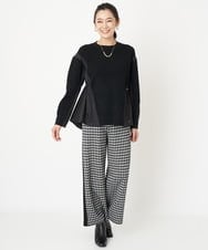 PZQAW04290 GEORGES RECH(ジョルジュ・レッシュ) 千鳥ジャガードストレートワイドパンツ ブラック
