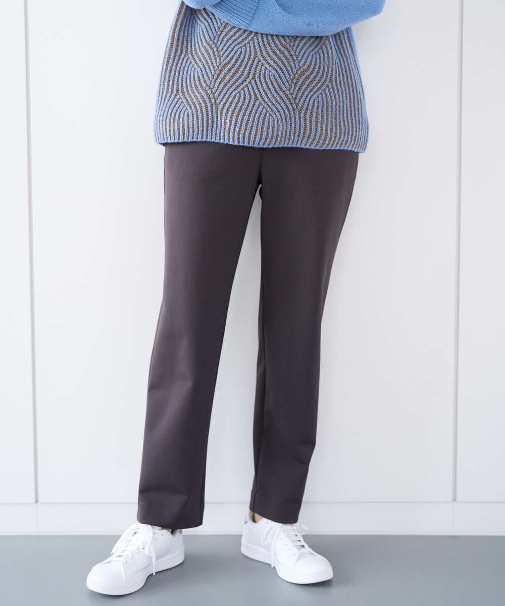 PZQCF64210 GEORGES RECH(ジョルジュ・レッシュ)  [日本製]トリコット裏起毛テーパードパンツ ブラウン