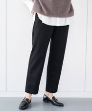 PZQCF64210 GEORGES RECH(ジョルジュ・レッシュ)  [日本製]トリコット裏起毛テーパードパンツ ブラック