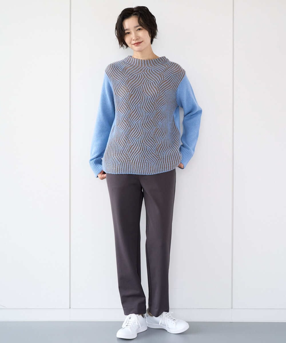 PZQCF64210 GEORGES RECH(ジョルジュ・レッシュ)  [日本製]トリコット裏起毛テーパードパンツ ブラック