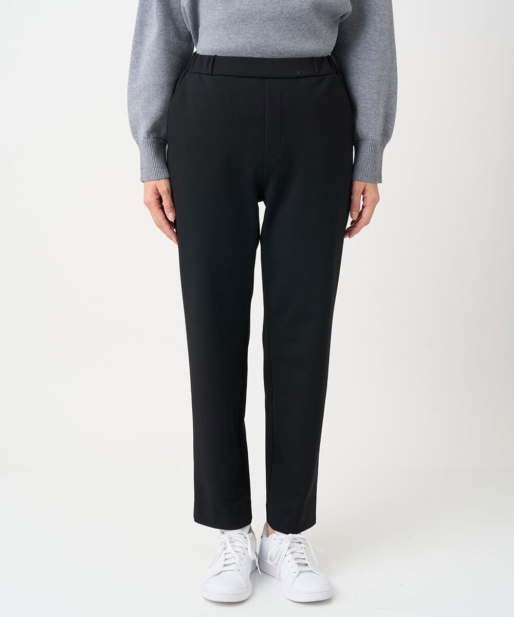 PZQCF64210 GEORGES RECH(ジョルジュ・レッシュ)  [日本製]トリコット裏起毛テーパードパンツ ブラック