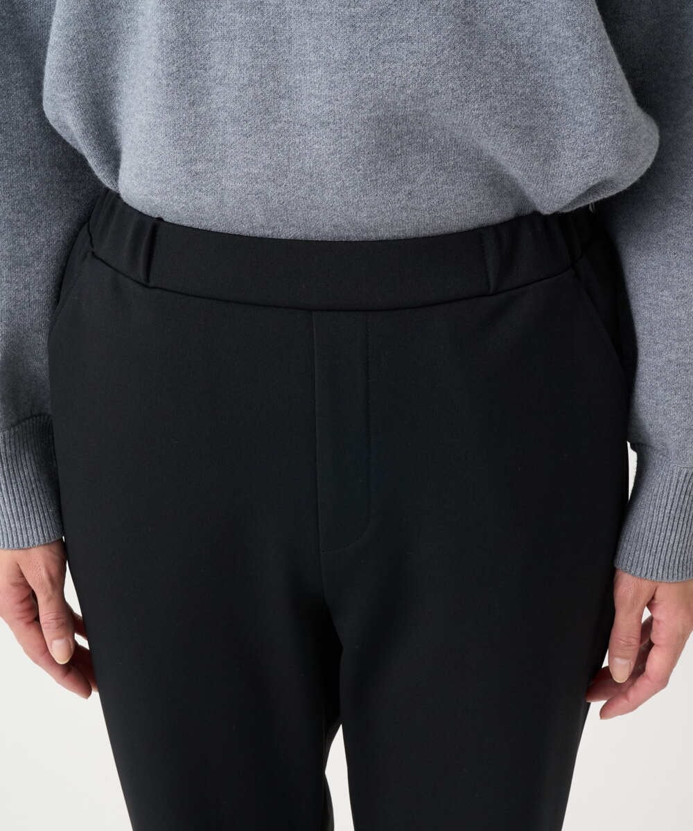 PZQCF64210 GEORGES RECH(ジョルジュ・レッシュ)  [日本製]トリコット裏起毛テーパードパンツ ブラック