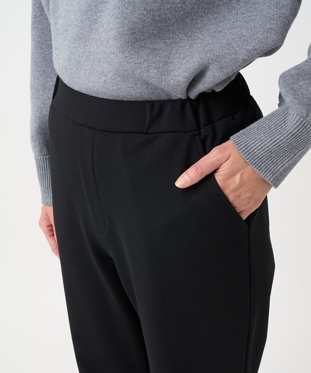 PZQCF64210 GEORGES RECH(ジョルジュ・レッシュ)  [日本製]トリコット裏起毛テーパードパンツ ブラック