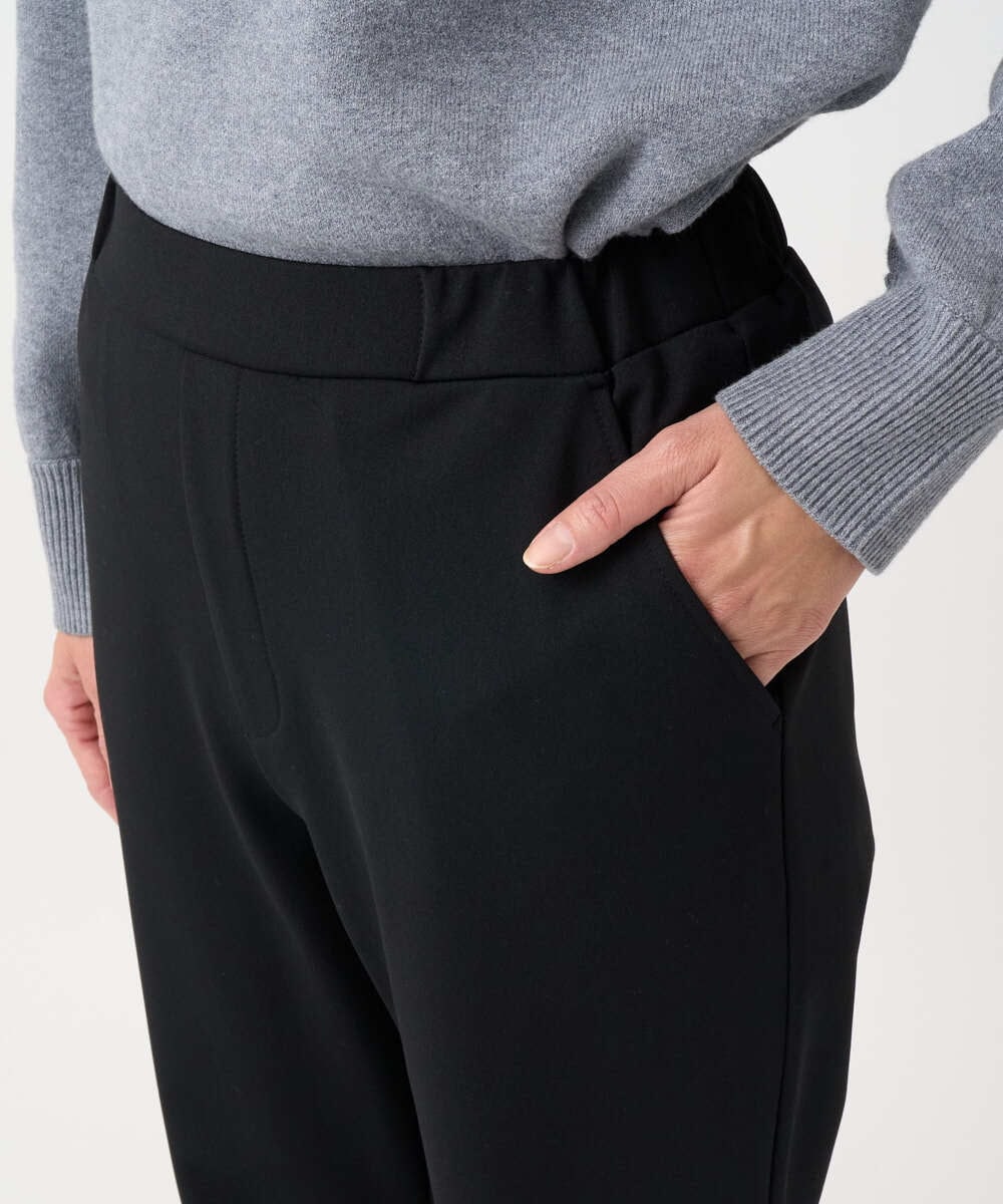 PZQCF64210 GEORGES RECH(ジョルジュ・レッシュ)  [日本製]トリコット裏起毛テーパードパンツ ブラック