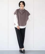 PZQCF64210 GEORGES RECH(ジョルジュ・レッシュ)  [日本製]トリコット裏起毛テーパードパンツ ブラック