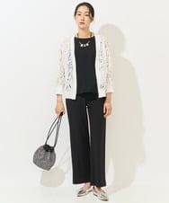 PZQGA50190 GEORGES RECH(ジョルジュ・レッシュ)  [日本製/UVカット/吸水速乾]サーラドライワイドストレートパンツ ブラック