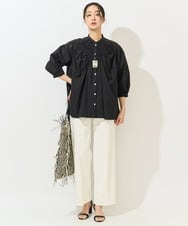 PZQGA50190 GEORGES RECH(ジョルジュ・レッシュ)  [日本製/UVカット/吸水速乾]サーラドライワイドストレートパンツ ブラック