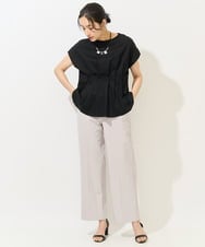 PZQGA50190 GEORGES RECH(ジョルジュ・レッシュ)  [日本製/UVカット/吸水速乾]サーラドライワイドストレートパンツ ブラック