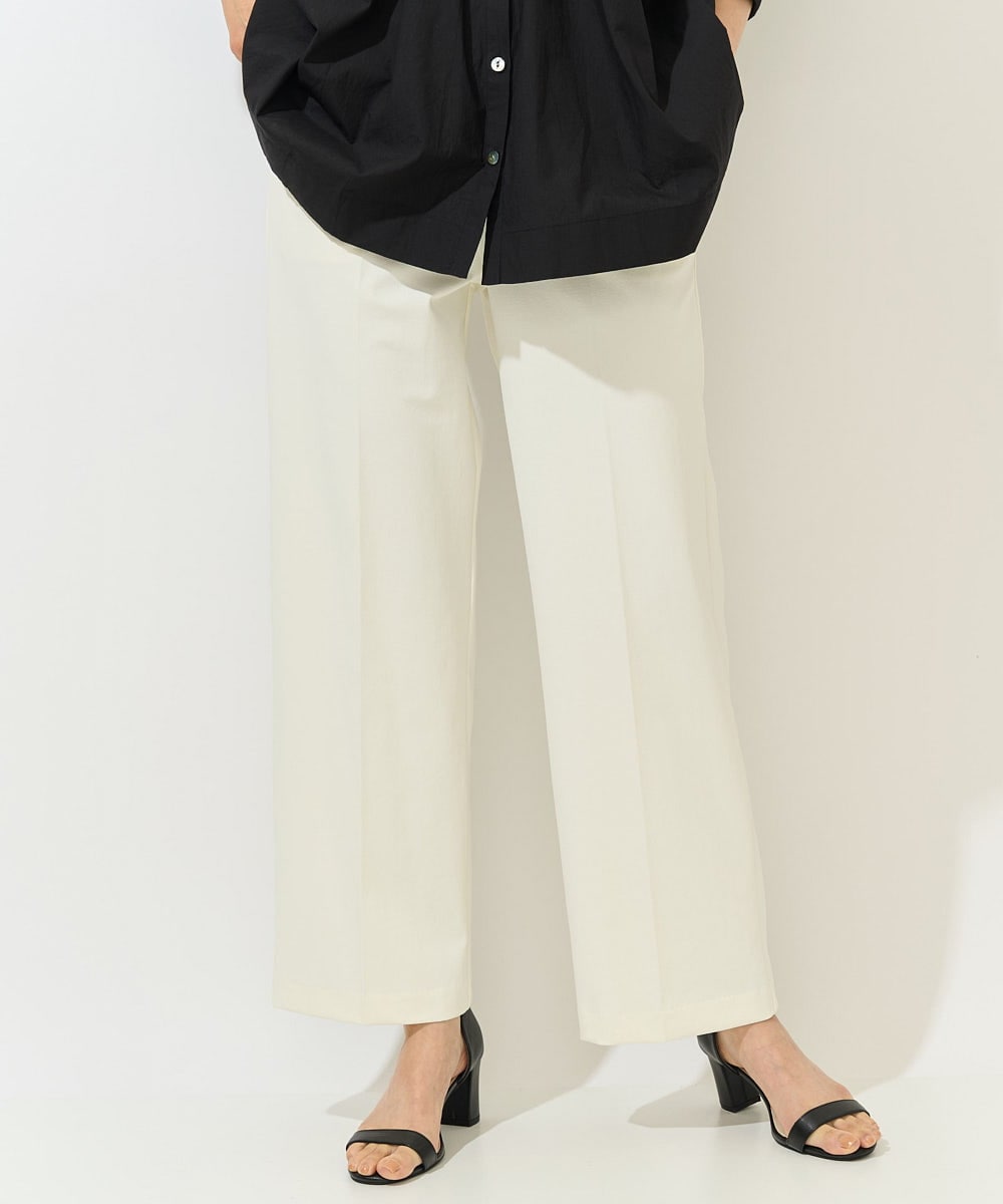 PZQGA50190 GEORGES RECH(ジョルジュ・レッシュ)  [日本製/UVカット/吸水速乾]サーラドライワイドストレートパンツ ブラック