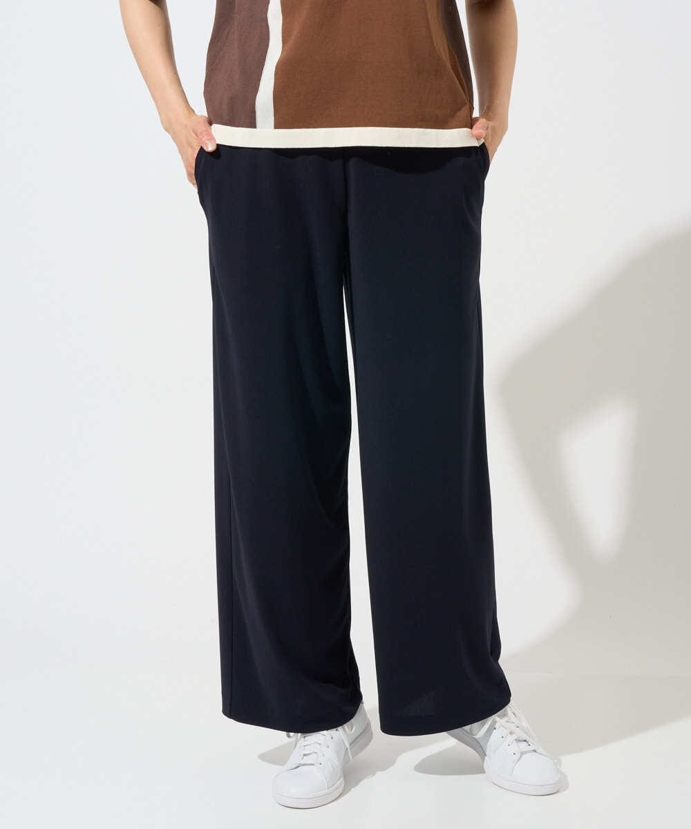 PZQGD11210 GEORGES RECH(ジョルジュ・レッシュ)  [セットアップ対応]ドライタッチジャージーワイドストレートパンツ ネイビー