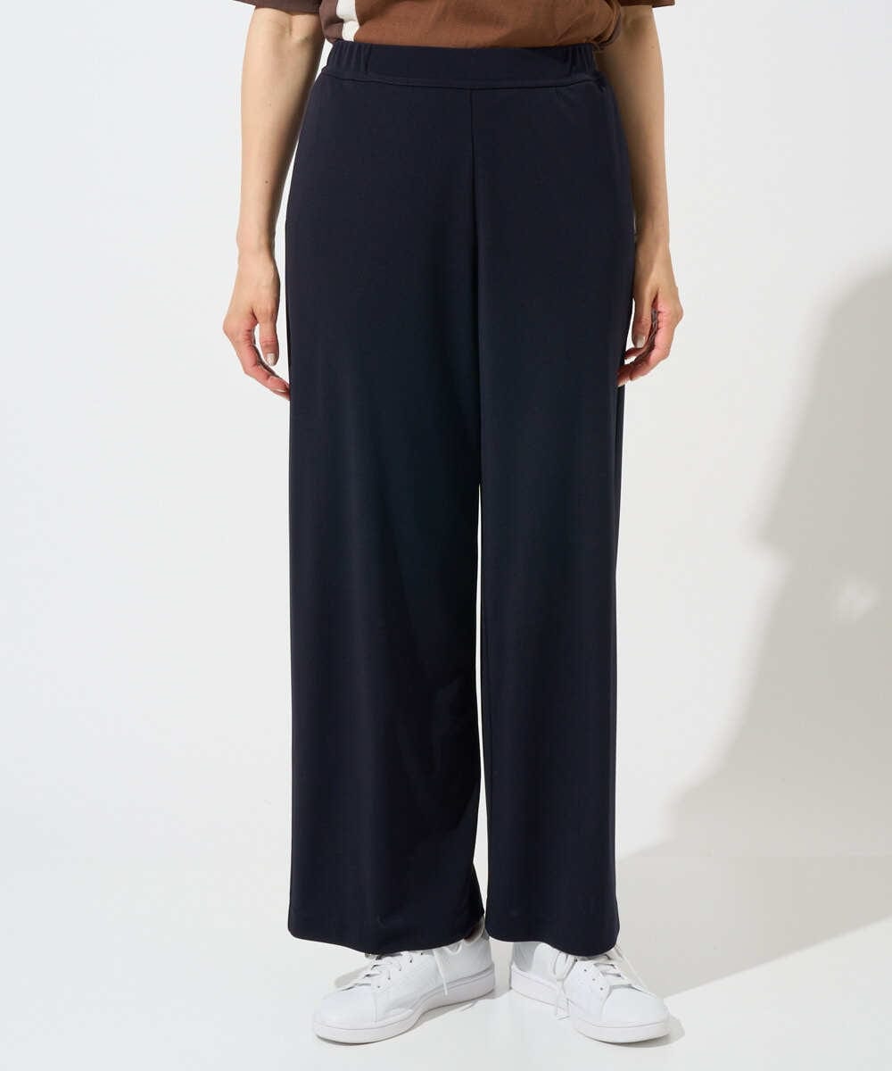PZQGD11210 GEORGES RECH(ジョルジュ・レッシュ)  [セットアップ対応]ドライタッチジャージーワイドストレートパンツ ネイビー