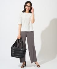 PZQGD11210 GEORGES RECH(ジョルジュ・レッシュ)  [セットアップ対応]ドライタッチジャージーワイドストレートパンツ ネイビー