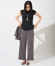 PZQGD11210 GEORGES RECH(ジョルジュ・レッシュ)  [セットアップ対応]ドライタッチジャージーワイドストレートパンツ ネイビー