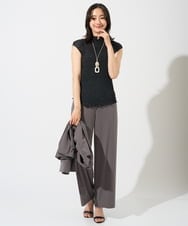 PZQGD11210 GEORGES RECH(ジョルジュ・レッシュ)  [セットアップ対応]ドライタッチジャージーワイドストレートパンツ ネイビー