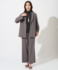 PZQGD11210 GEORGES RECH(ジョルジュ・レッシュ)  [セットアップ対応]ドライタッチジャージーワイドストレートパンツ ネイビー