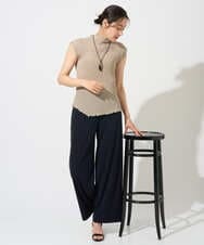 PZQGD11210 GEORGES RECH(ジョルジュ・レッシュ)  [セットアップ対応]ドライタッチジャージーワイドストレートパンツ ネイビー