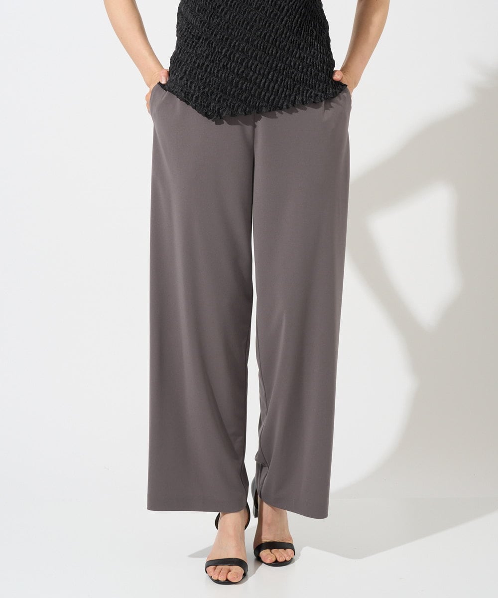 PZQGD11210 GEORGES RECH(ジョルジュ・レッシュ)  [セットアップ対応]ドライタッチジャージーワイドストレートパンツ ベージュ