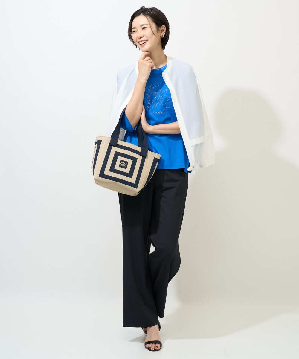 PZQGF55190 GEORGES RECH(ジョルジュ・レッシュ) [日本製/多機能素材]ジャージーストレートパンツ ブラック