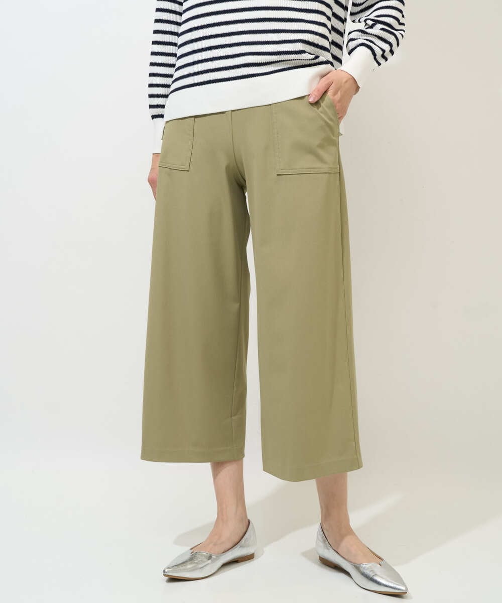 PZQGF85190 GEORGES RECH(ジョルジュ・レッシュ) [日本製/多機能素材]ジャージーガウチョパンツ グリーン