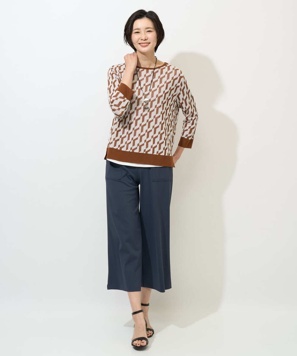 PZQGF85190 GEORGES RECH(ジョルジュ・レッシュ) [日本製/多機能素材]ジャージーガウチョパンツ ライトグレー