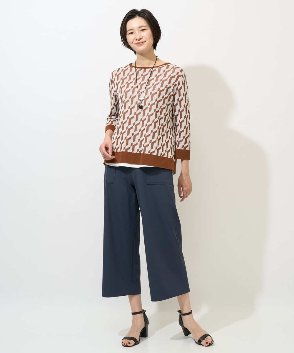 PZQGF85190 GEORGES RECH(ジョルジュ・レッシュ) [日本製/多機能素材]ジャージーガウチョパンツ ライトグレー