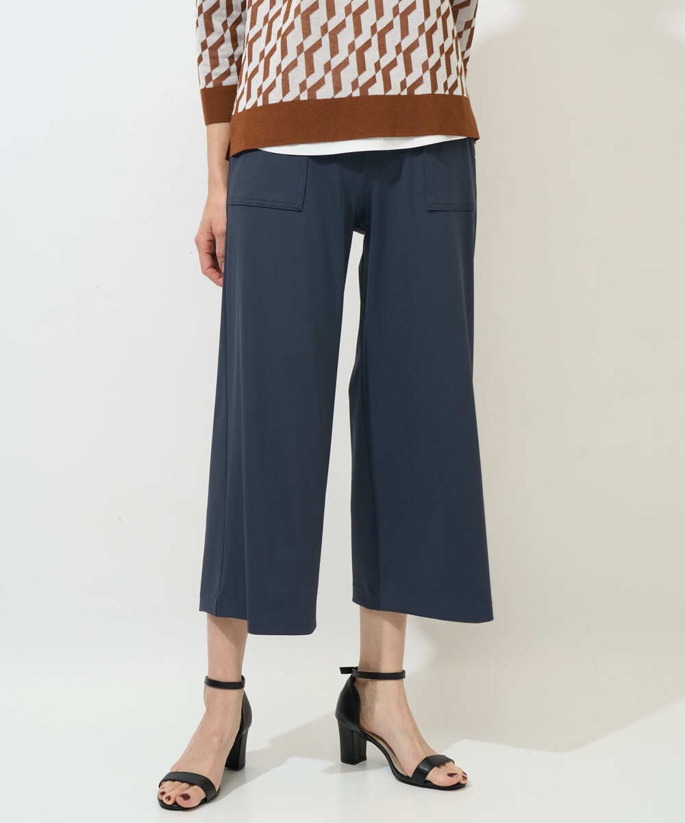 PZQGF85190 GEORGES RECH(ジョルジュ・レッシュ) [日本製/多機能素材]ジャージーガウチョパンツ ライトグレー