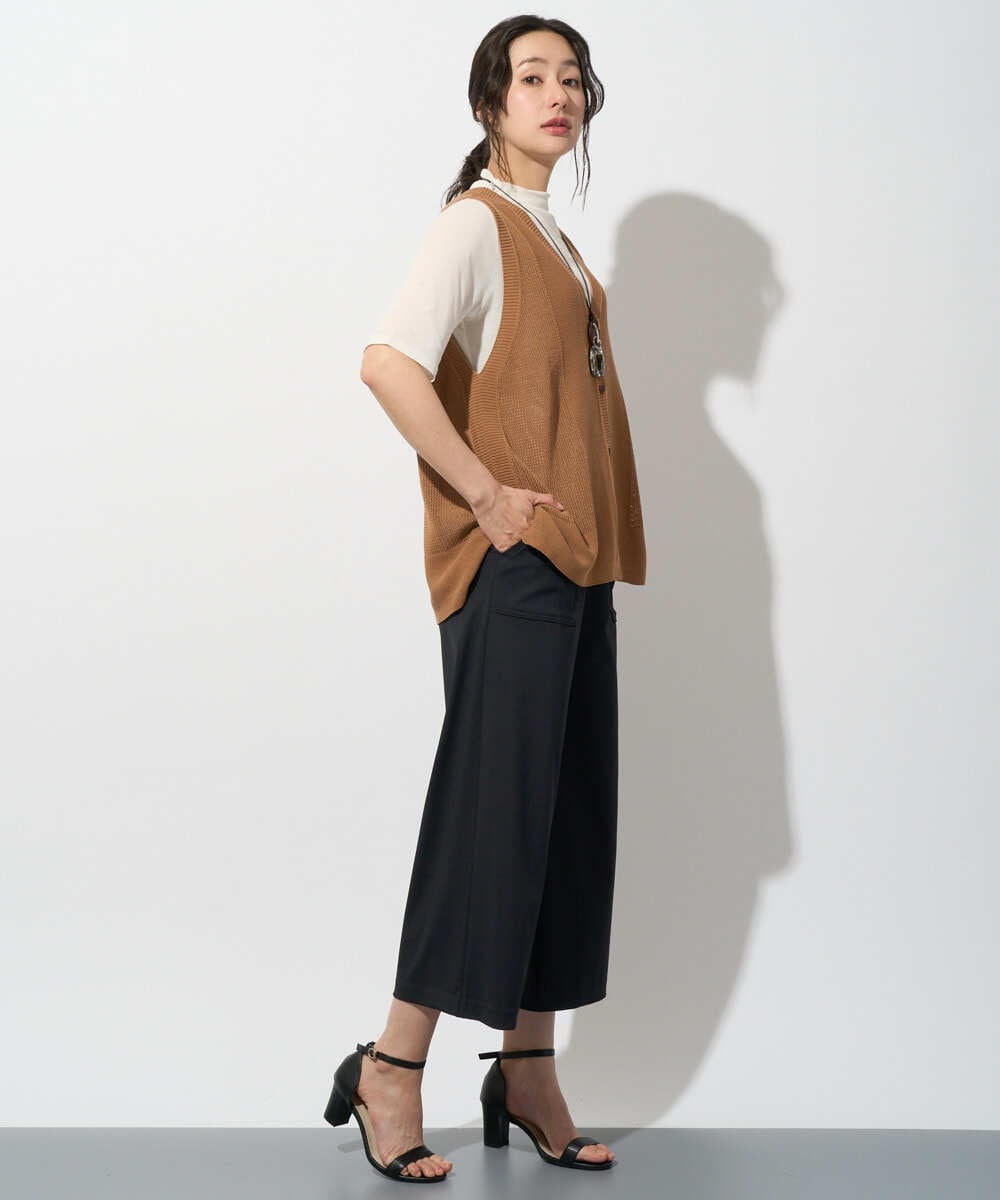 PZQGF85190 GEORGES RECH(ジョルジュ・レッシュ) [日本製/多機能素材]ジャージーガウチョパンツ ライトグレー