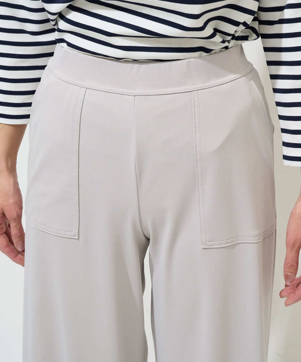 PZQGF85190 GEORGES RECH(ジョルジュ・レッシュ) [日本製/多機能素材]ジャージーガウチョパンツ ライトグレー