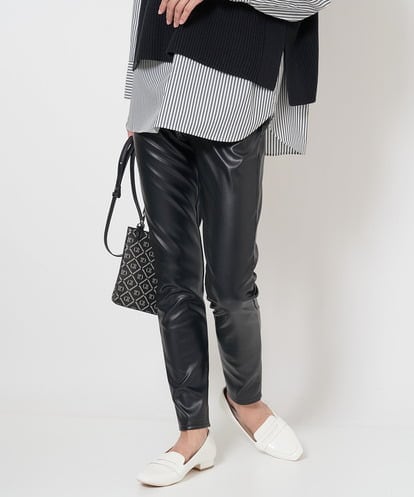 PZQJS20150  エコレザーストレッチレギンスパンツ