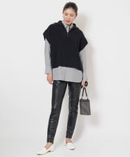 PZQJS20150 GEORGES RECH(ジョルジュ・レッシュ) エコレザーストレッチレギンスパンツ ブラック