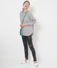 PZQJS20150 GEORGES RECH(ジョルジュ・レッシュ) エコレザーストレッチレギンスパンツ ブラック