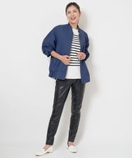 PZQJS20150 GEORGES RECH(ジョルジュ・レッシュ) エコレザーストレッチレギンスパンツ ブラック