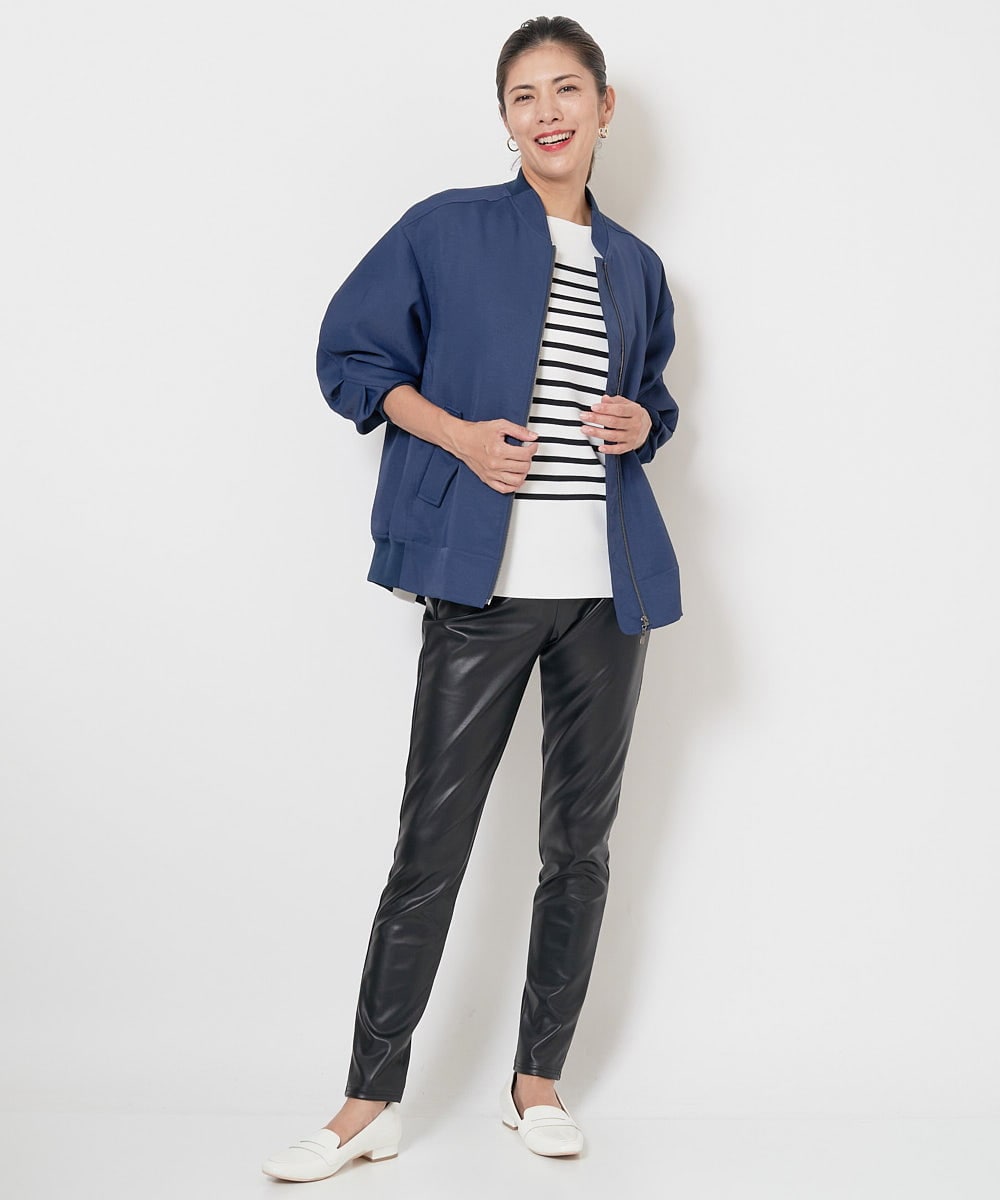 PZQJS20150 GEORGES RECH(ジョルジュ・レッシュ) エコレザーストレッチレギンスパンツ ブラック
