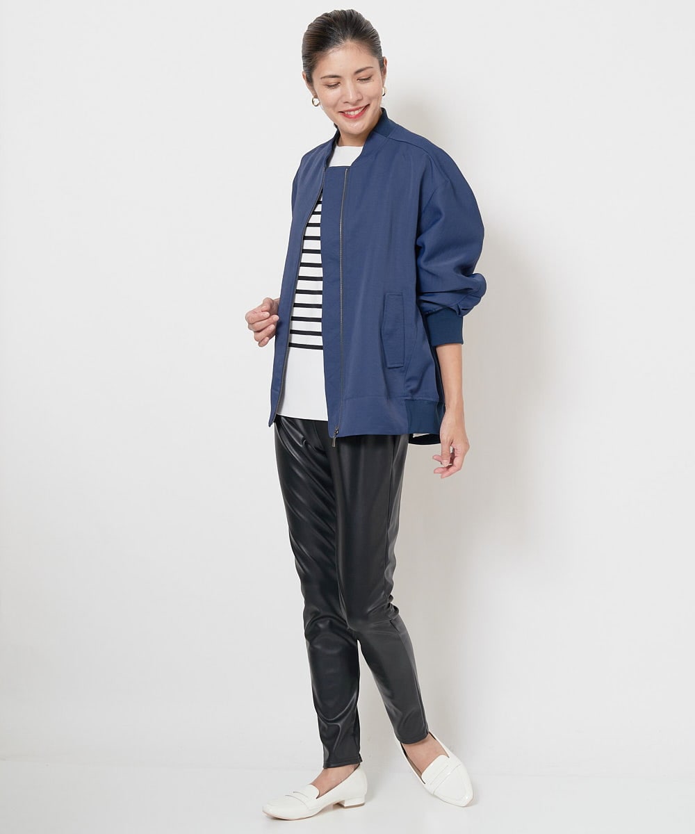 PZQJS20150 GEORGES RECH(ジョルジュ・レッシュ) エコレザーストレッチレギンスパンツ ブラック