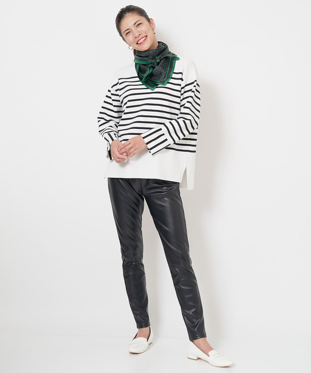 PZQJS20150 GEORGES RECH(ジョルジュ・レッシュ) エコレザーストレッチレギンスパンツ ブラック