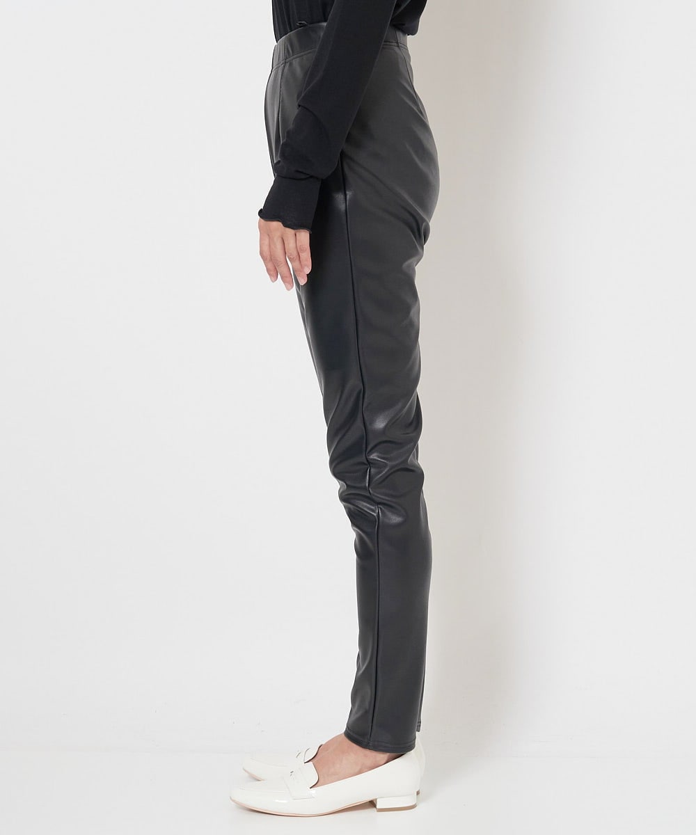PZQJS20150 GEORGES RECH(ジョルジュ・レッシュ) エコレザーストレッチレギンスパンツ ブラック