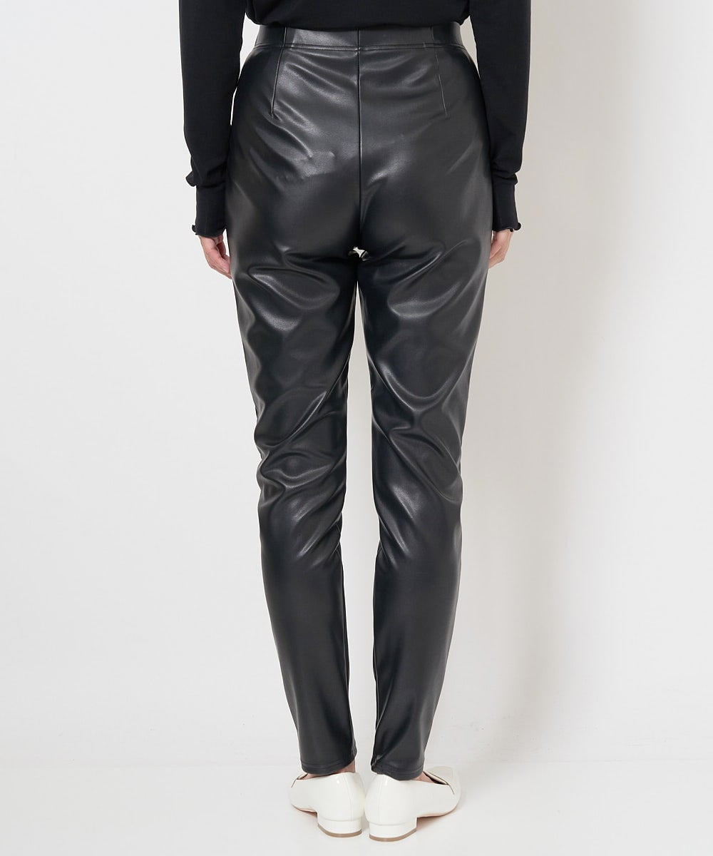 PZQJS20150 GEORGES RECH(ジョルジュ・レッシュ) エコレザーストレッチレギンスパンツ ブラック