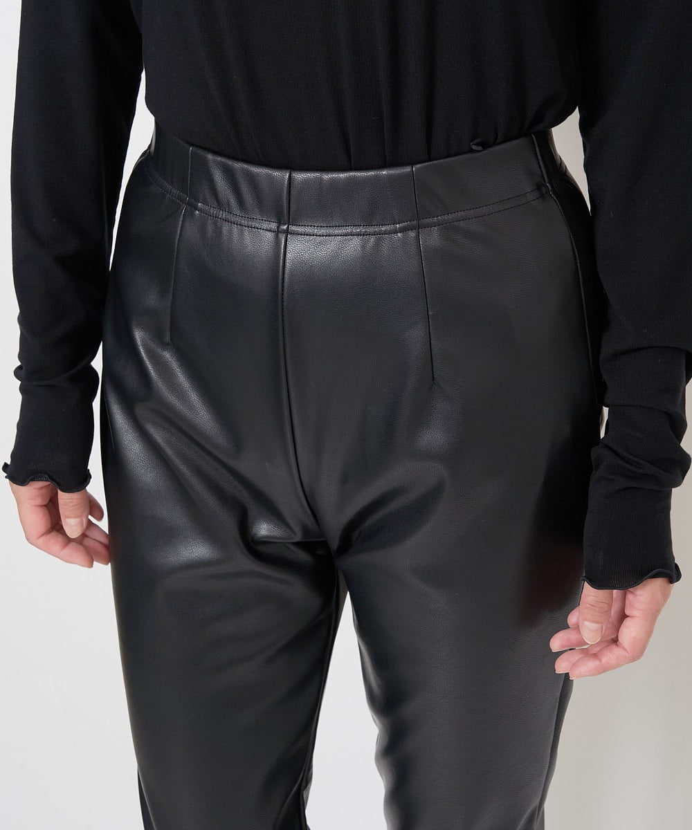 PZQJS20150 GEORGES RECH(ジョルジュ・レッシュ) エコレザーストレッチレギンスパンツ ブラック