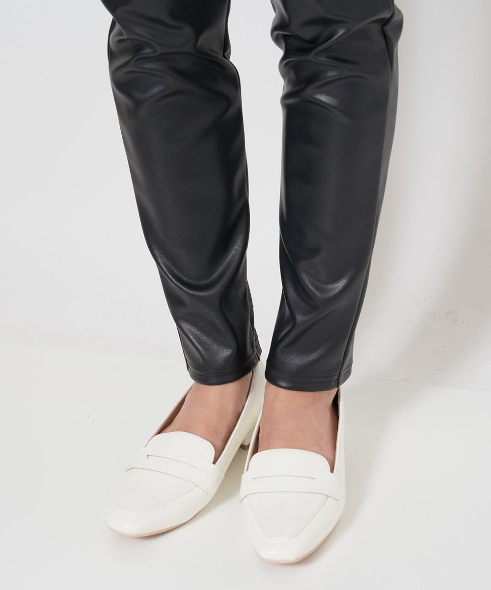 PZQJS20150 GEORGES RECH(ジョルジュ・レッシュ) エコレザーストレッチレギンスパンツ ブラック