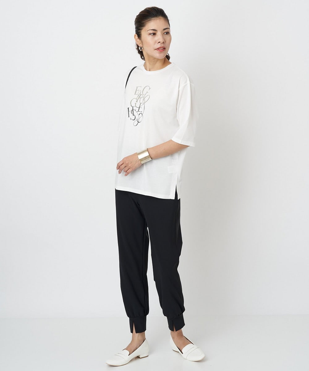 PZQJT35190 GEORGES RECH(ジョルジュ・レッシュ)  [日本製/速乾/UVカット]ストレッチスリットジョグパンツ ブラウン
