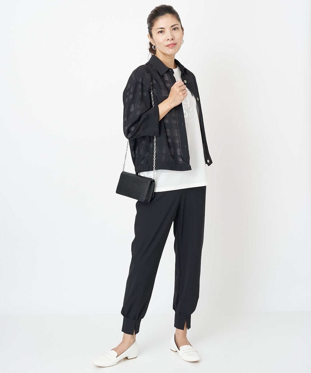 PZQJT35190 GEORGES RECH(ジョルジュ・レッシュ)  [日本製/速乾/UVカット]ストレッチスリットジョグパンツ ブラウン