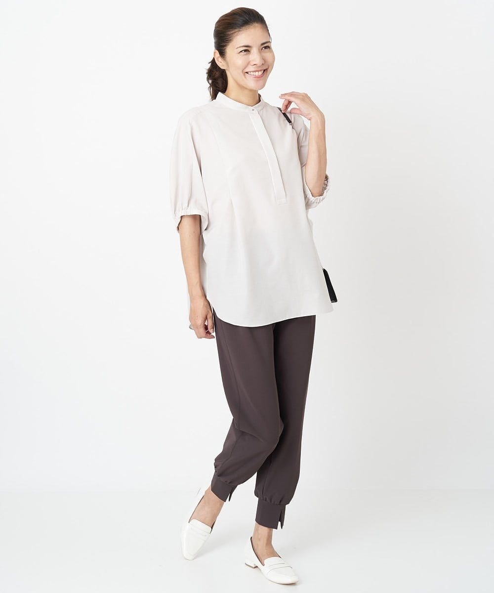 PZQJT35190 GEORGES RECH(ジョルジュ・レッシュ)  [日本製/速乾/UVカット]ストレッチスリットジョグパンツ ブラウン