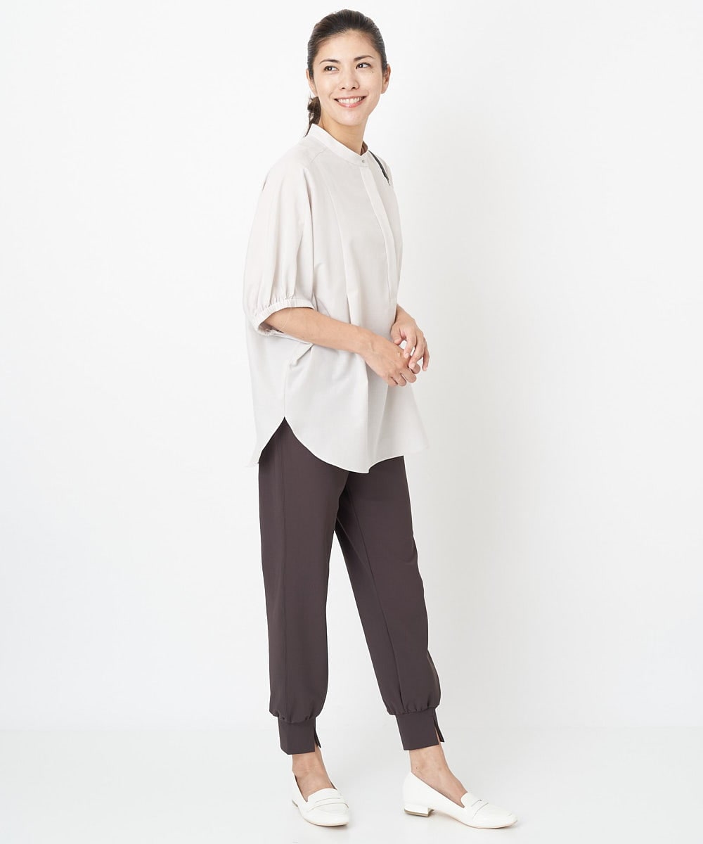 PZQJT35190 GEORGES RECH(ジョルジュ・レッシュ)  [日本製/速乾/UVカット]ストレッチスリットジョグパンツ ブラウン