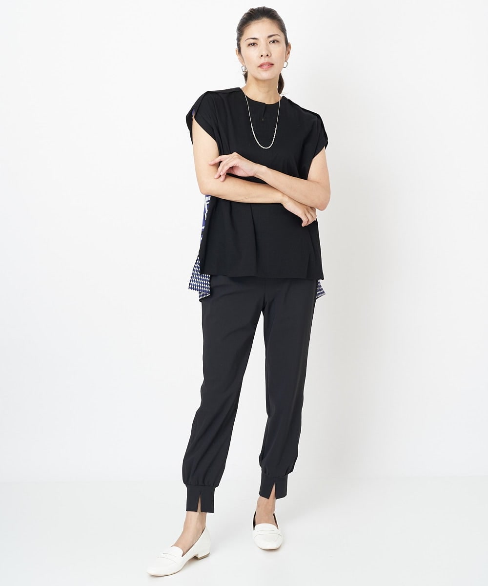 PZQJT35190 GEORGES RECH(ジョルジュ・レッシュ)  [日本製/速乾/UVカット]ストレッチスリットジョグパンツ ブラウン
